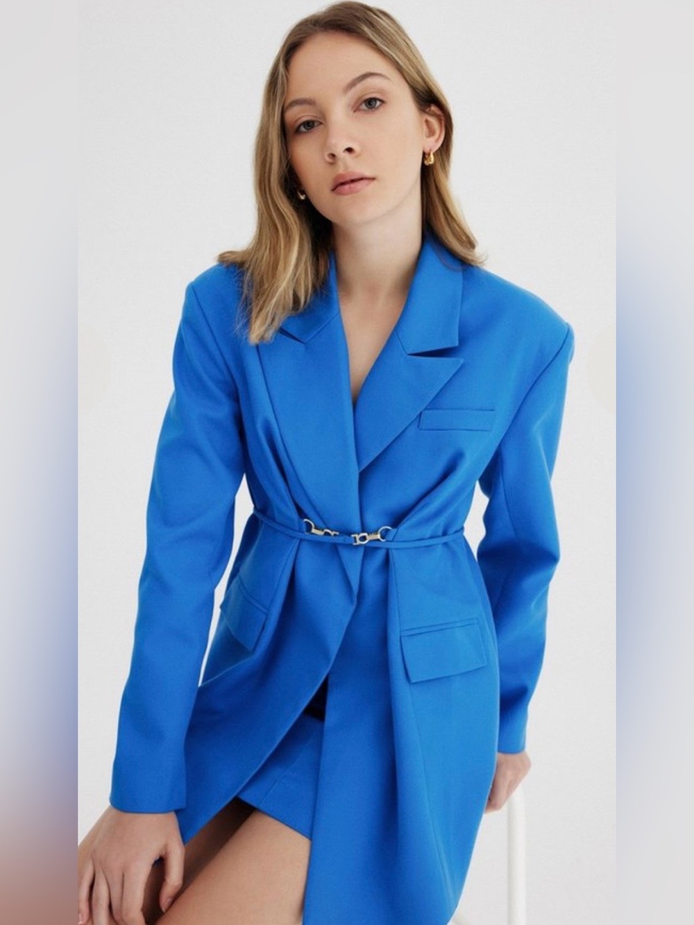 Significant Other Never Women’s Electric Blue Tailored Blazer 2 - Picture 4 of 16